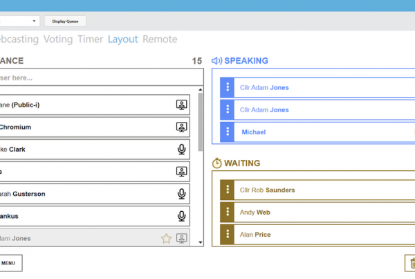 Live Control Speakers tab